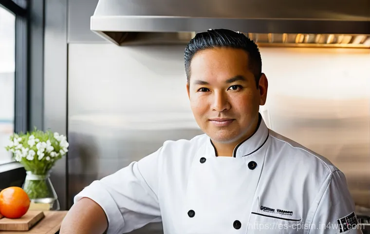 퓨전 요리의 레시피 테스트 및 검증 - **Prompt:** A discerning chef, of Latin American descent, stands in a brightly lit, modern professio...