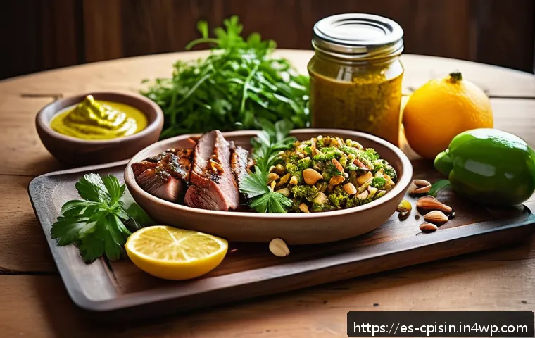 퓨전 요리에서 활용 가능한 소스 및 드레싱 - A vibrant gourmet kitchen scene showcasing a rustic wooden table adorned with artisanal sauces and d...